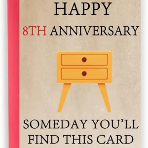 happy 8 year anniversary card for him her, funny 8th wedding anniversary card for couple husband wife, best bronze aday gifts for men women, sweet valentines gifts ideas
